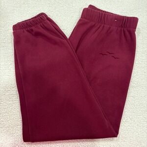 Lazypants Women's Velour Fleece Sweatpant Jogger Maroon Red Size Large Cuffed